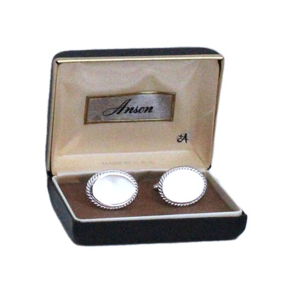 Vintage Anson Stainless Steel Cuff Links - Picture 1 of 2
